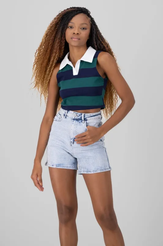 Top polo rayas sin mangas sold by Shasa