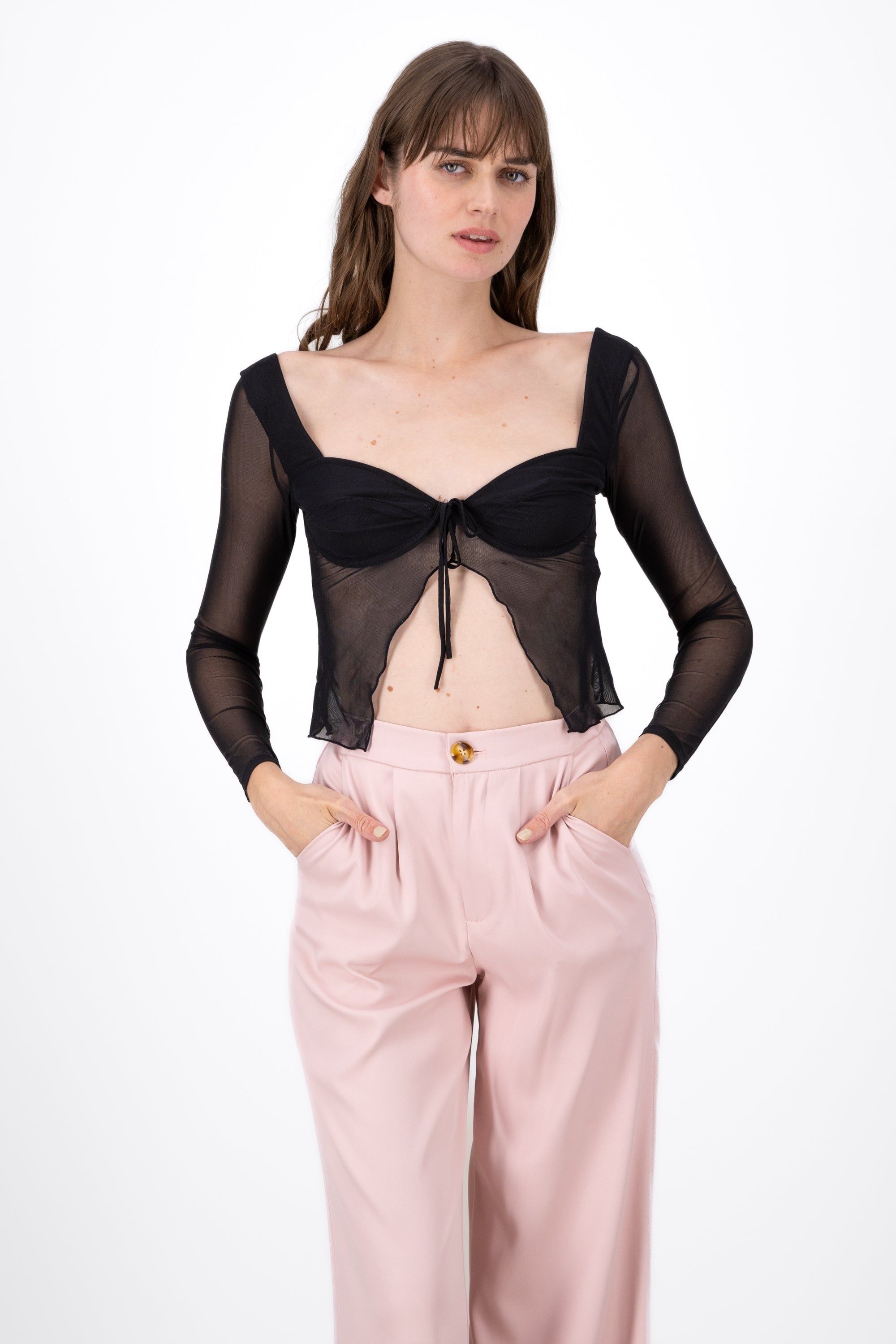 Top Mesh Manga Larga Abertura sold by Shasa