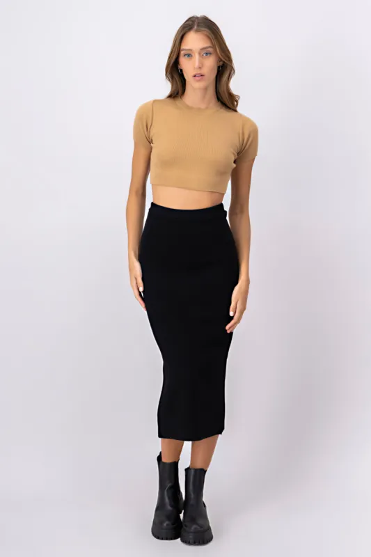 Falda midi bodycon tejido sold by Shasa