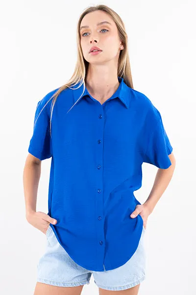 Camisa Amplia Manga Corta Lisa sold by Shasa