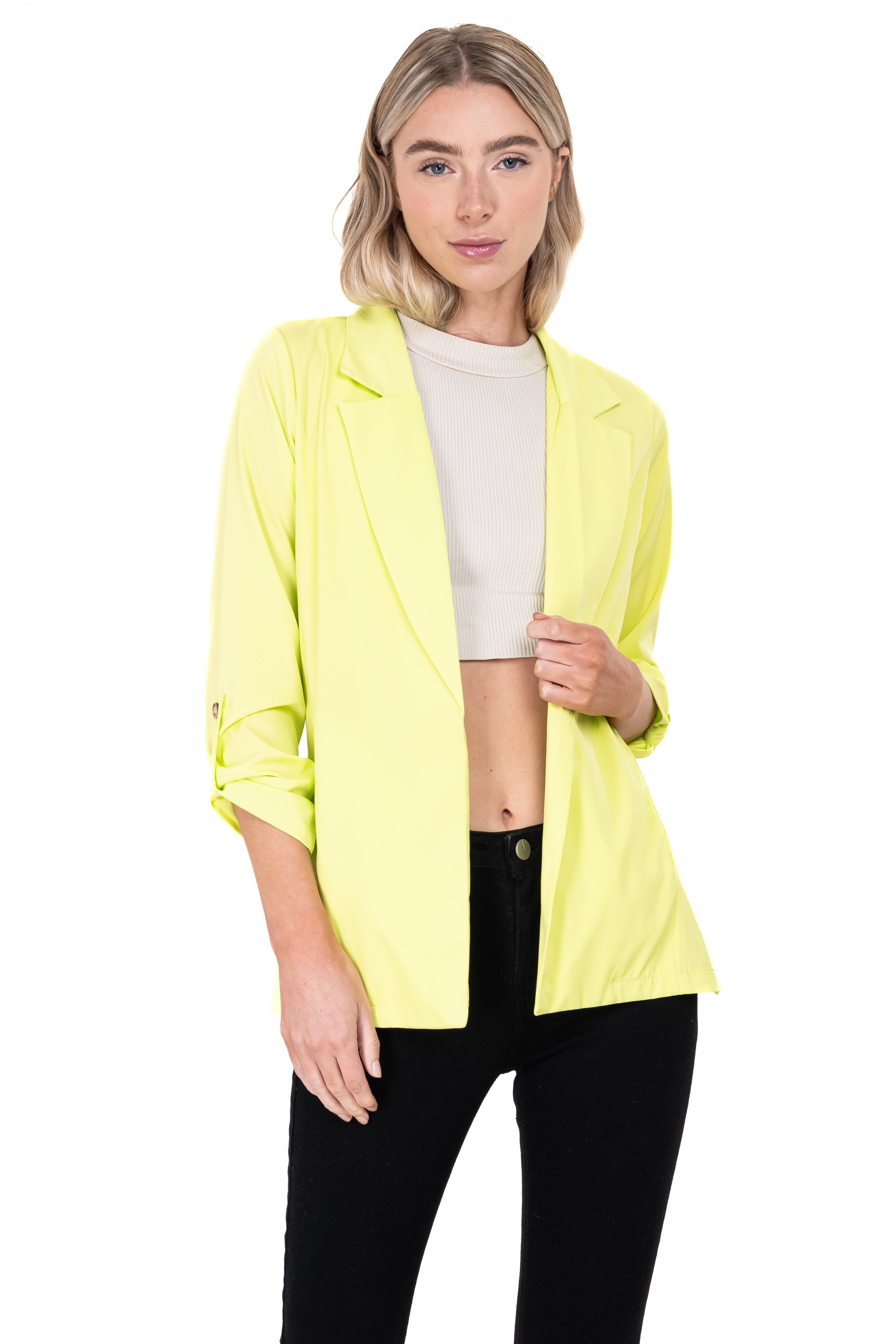 Saco liso botón mangas sold by Shasa