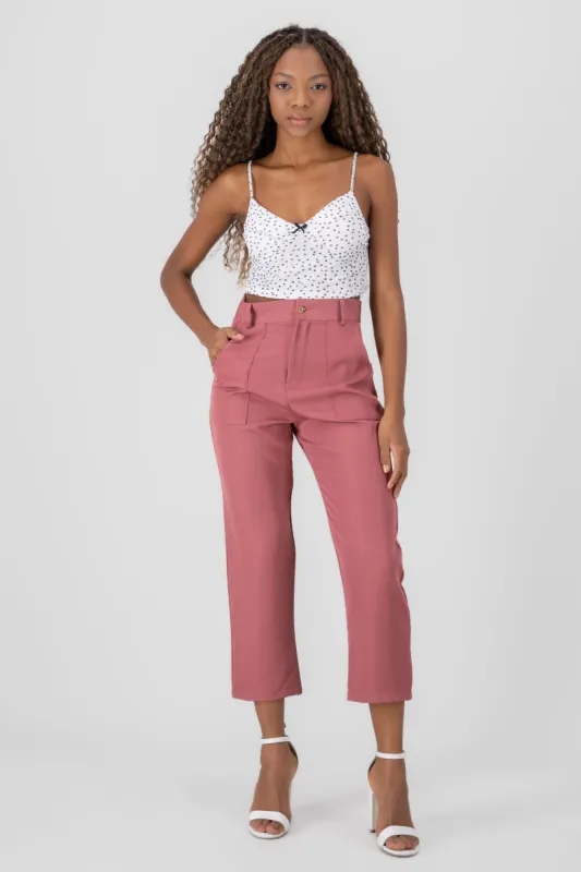 Pantalón Cintura Alta Capri Bolsas sold by Shasa