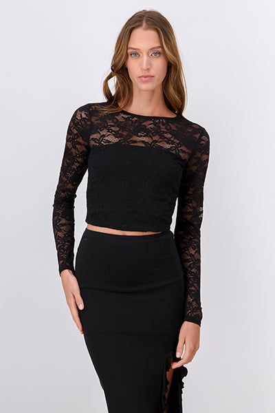 Top Encaje Maga Larga sold by Shasa