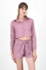 Camisa crop lisa manga larga sold by Shasa
