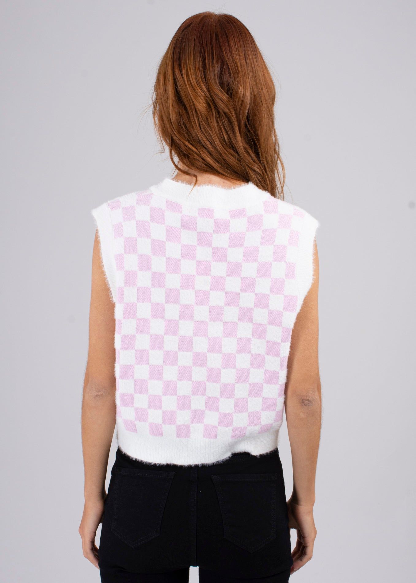 Chaleco cuello v afelpado cuadros sold by Shasa product image thumbnail 4