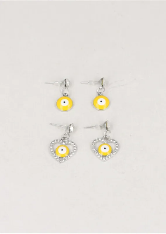 Set 2 Pares Aretes Ojos sold by Shasa
