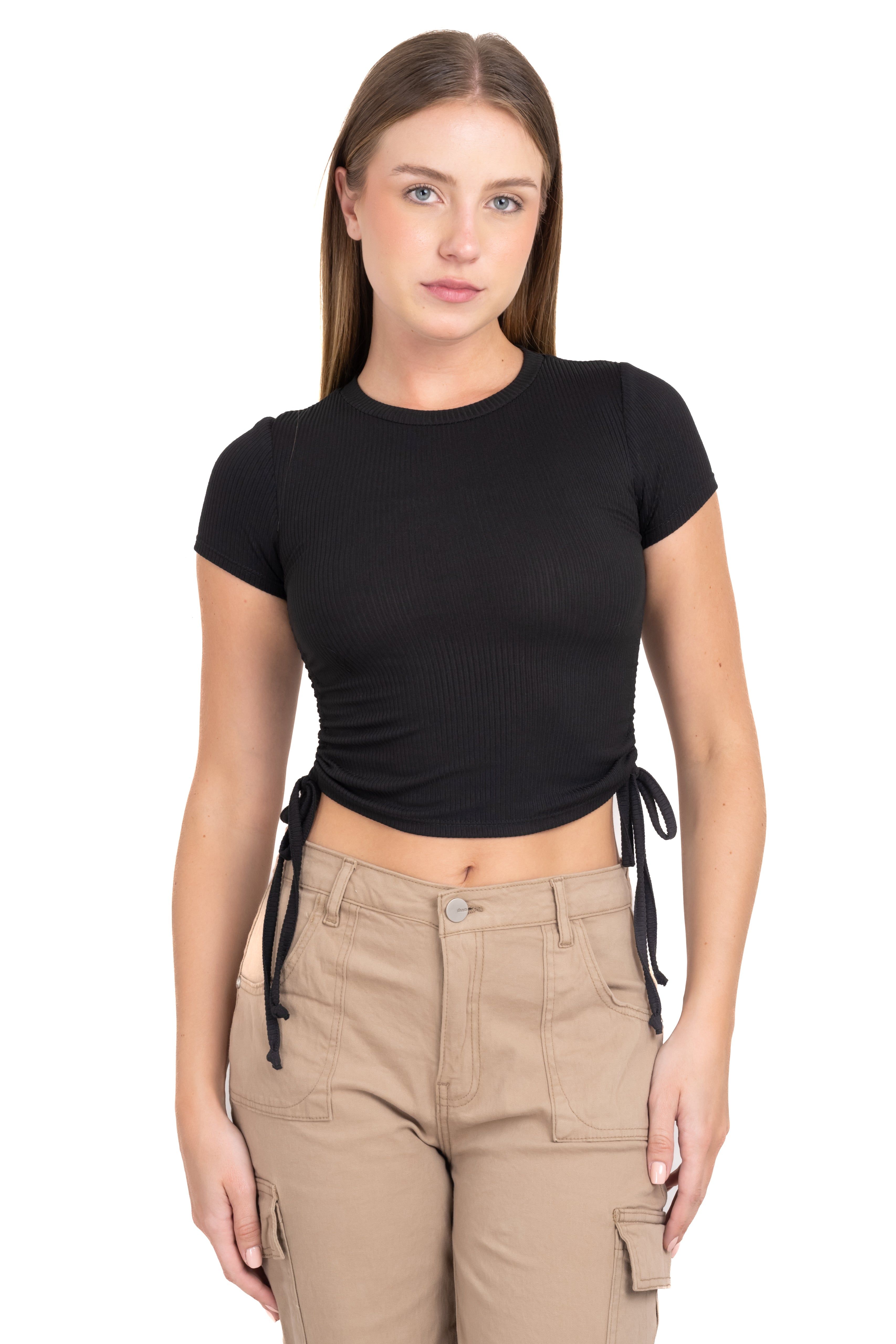 Top acanalado fruncido lateral sold by Shasa