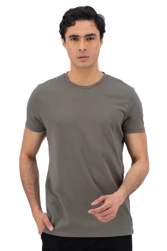 Playera cuello redondo textura waffle sold by Shasa