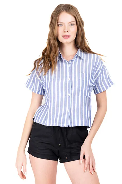 Camisa manga corta rayas sold by Shasa