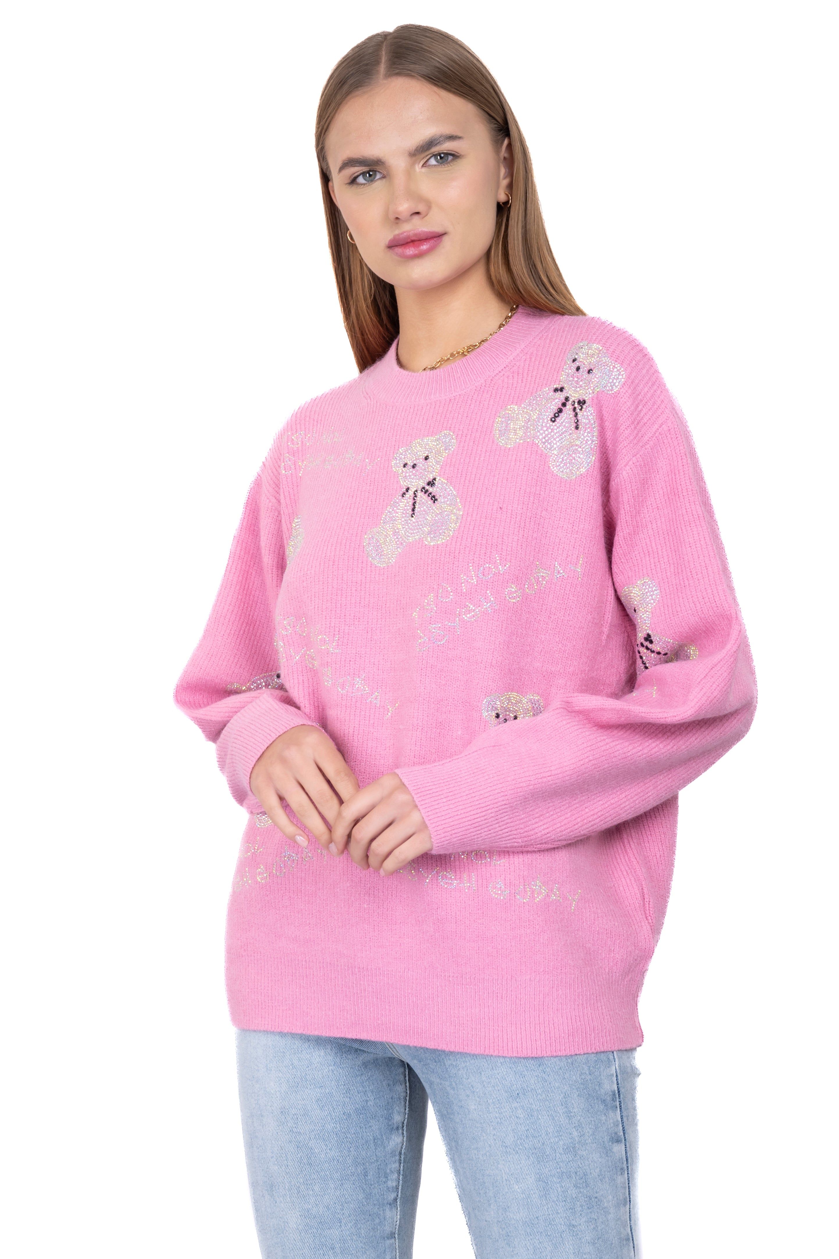 Suéter tejido acanalado ositos brillos sold by Shasa