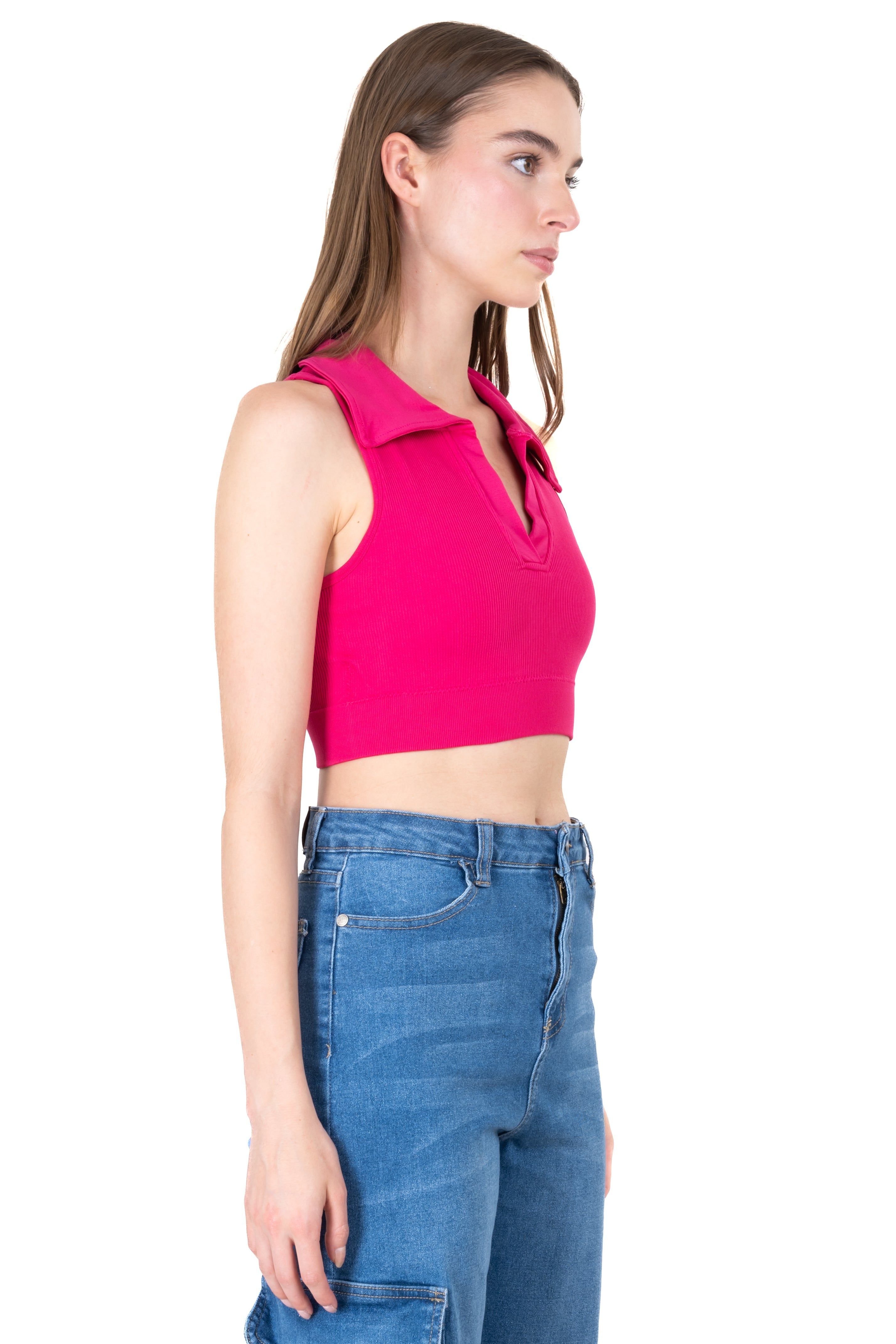 Top tank cuello polo rib sold by Shasa product image thumbnail 3