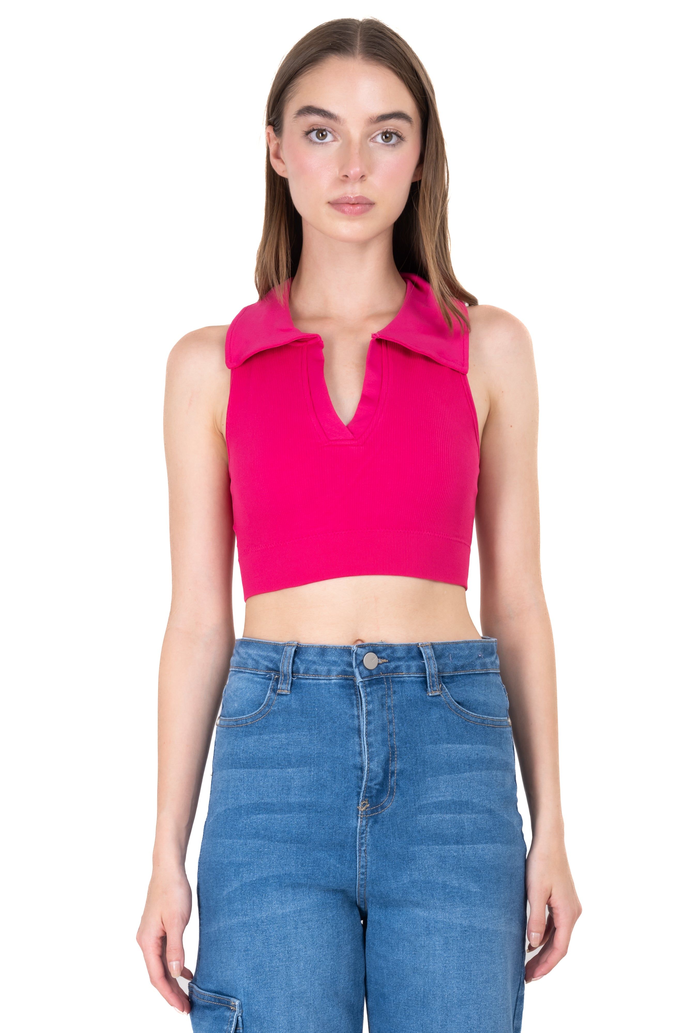 Top tank cuello polo rib sold by Shasa product image thumbnail 2
