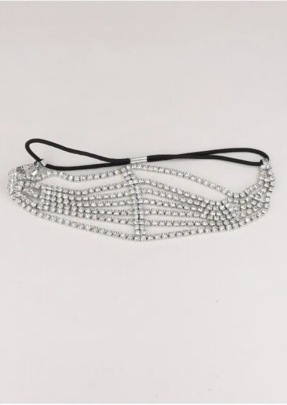 Diadema elástica multilíneas brillos sold by Shasa