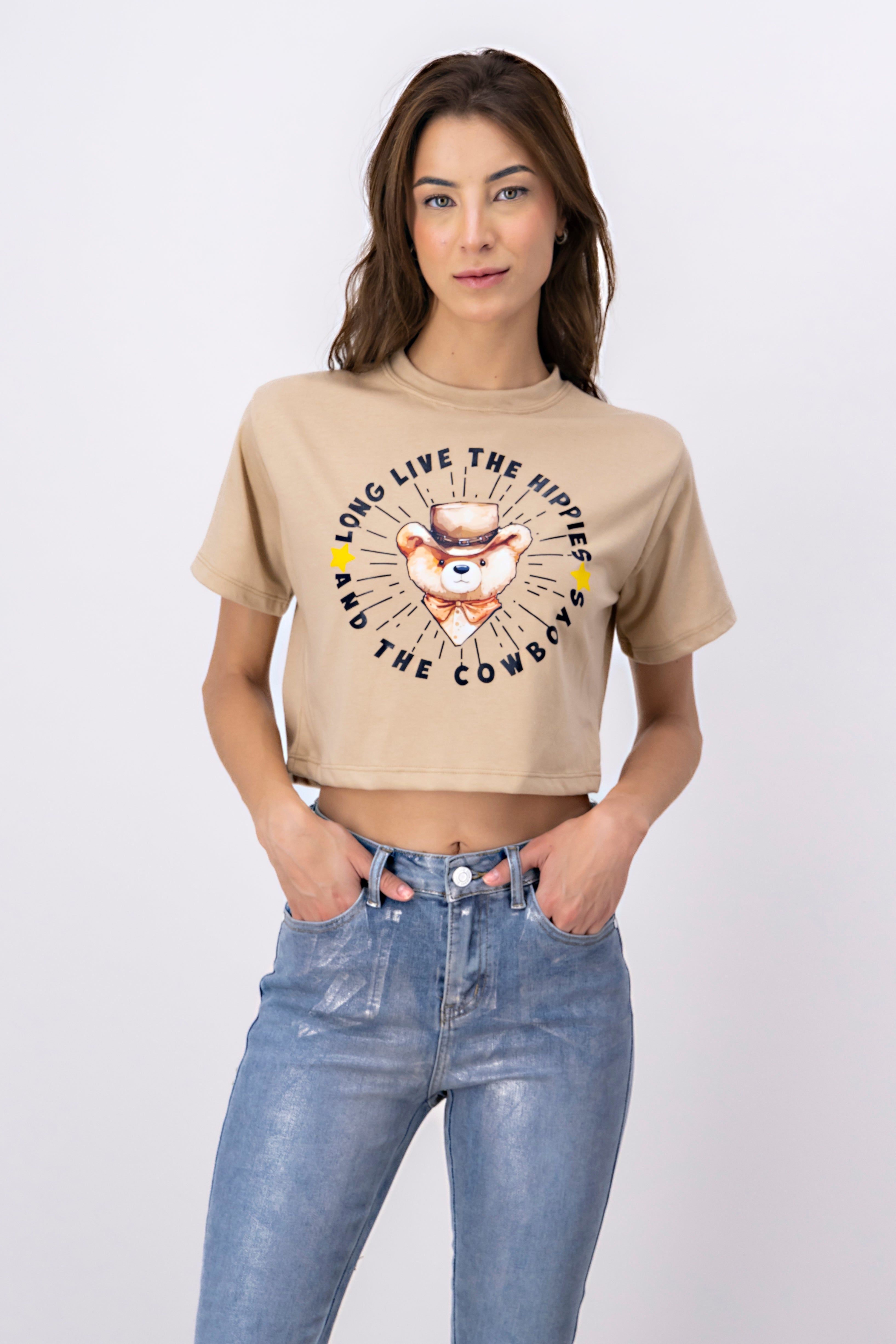 Playera crop boxy estampada sold by Shasa