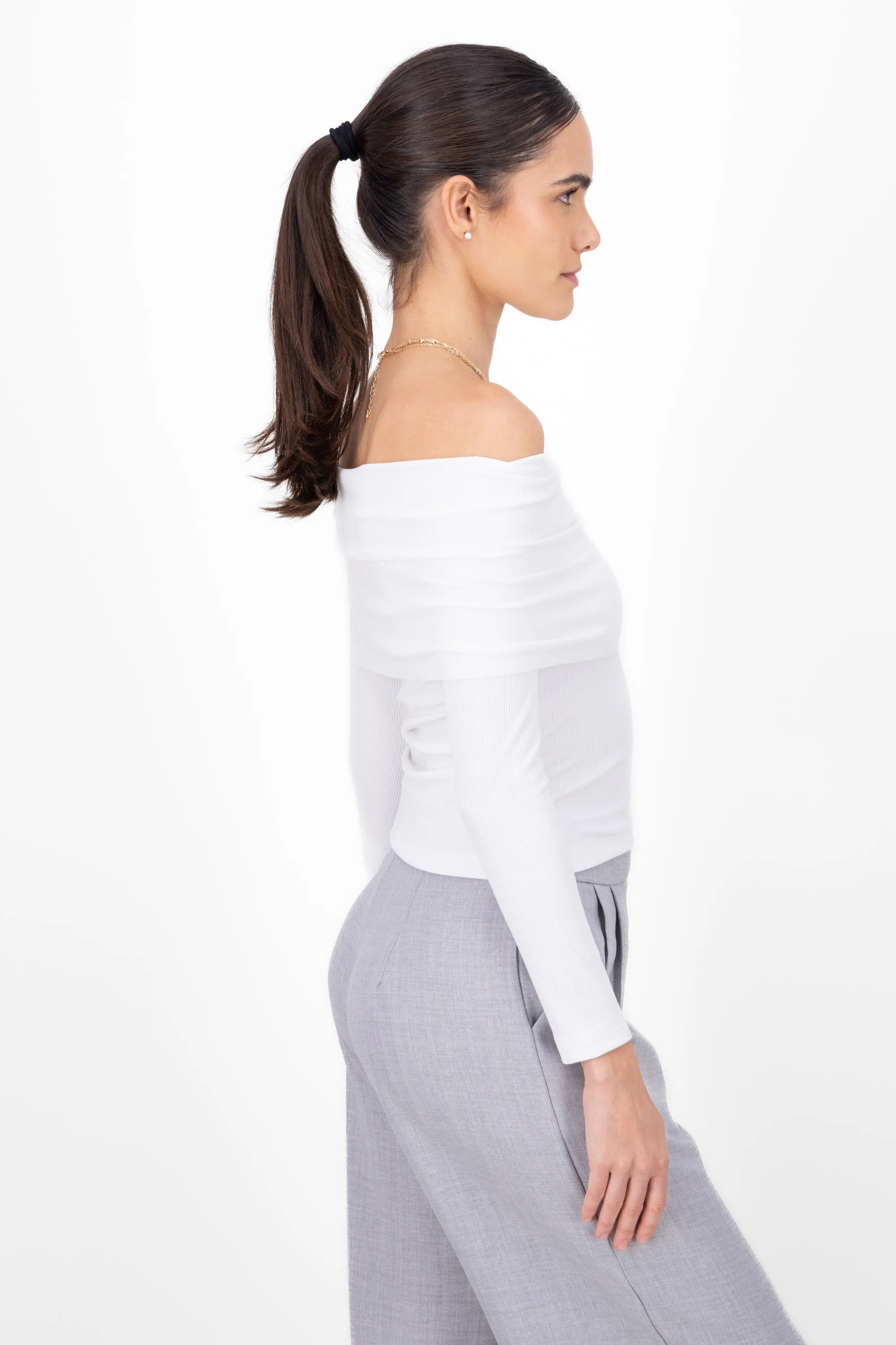 Top rib off shoulder sold by Shasa product image thumbnail 3