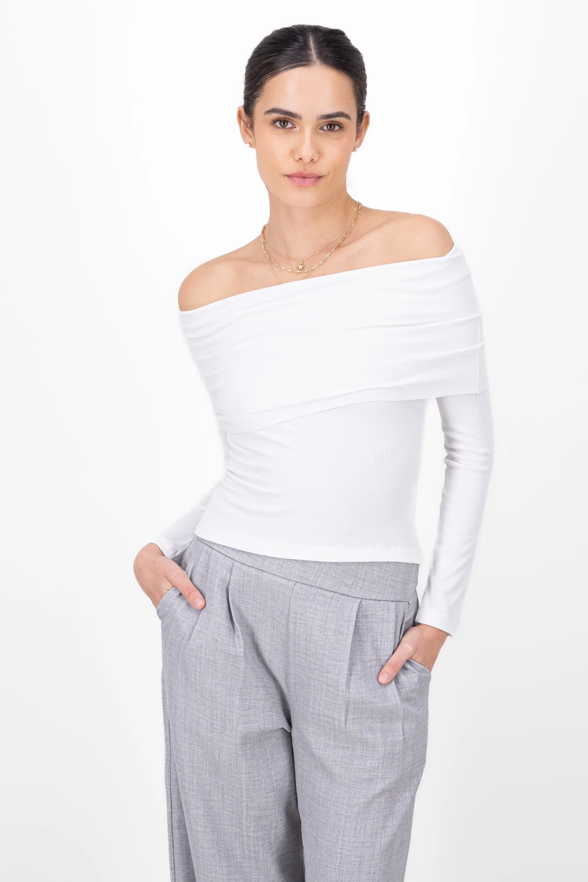 Top rib off shoulder sold by Shasa product image thumbnail 2