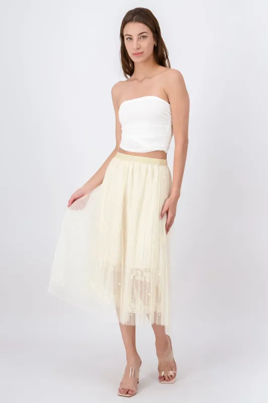 Falda Midi Plisada Mesh sold by Shasa