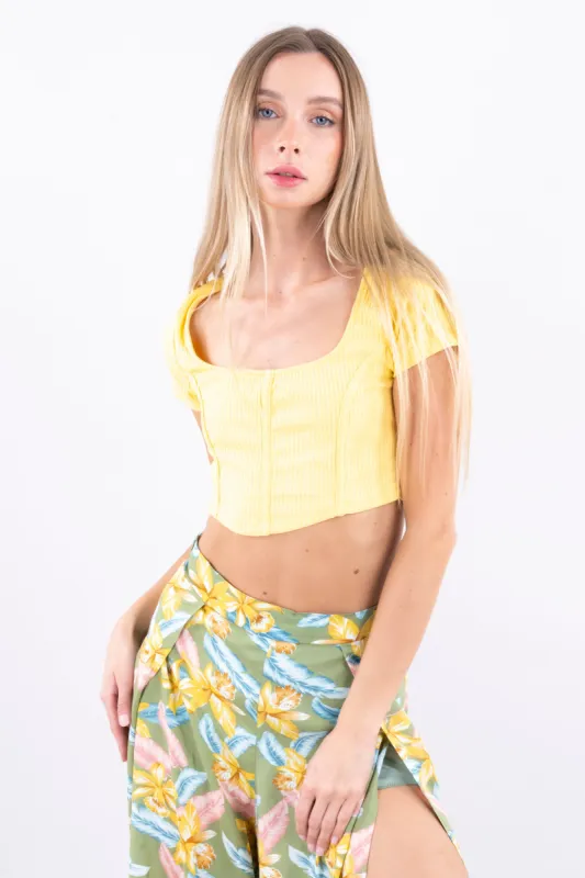 Top crop acanalado costuras sold by Shasa