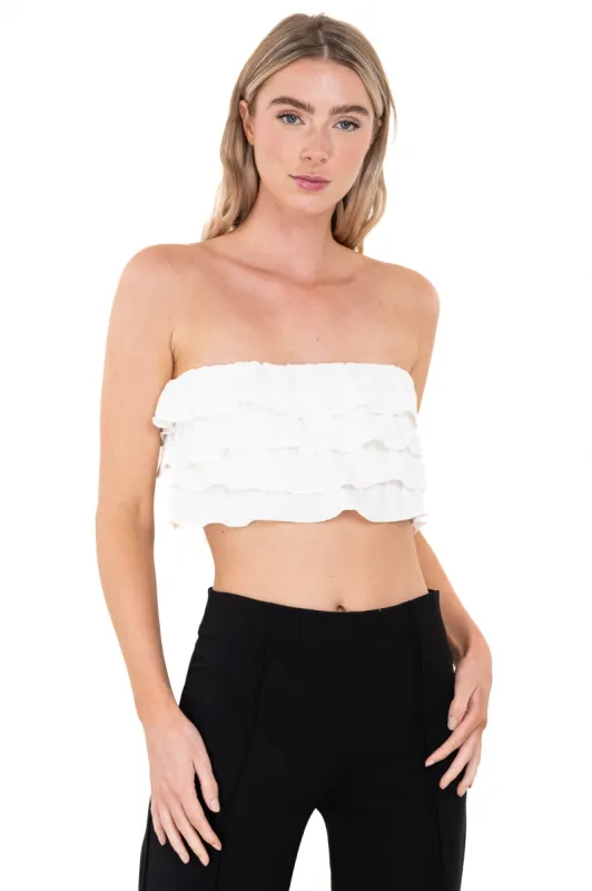 Top crop olanes strapless sold by Shasa