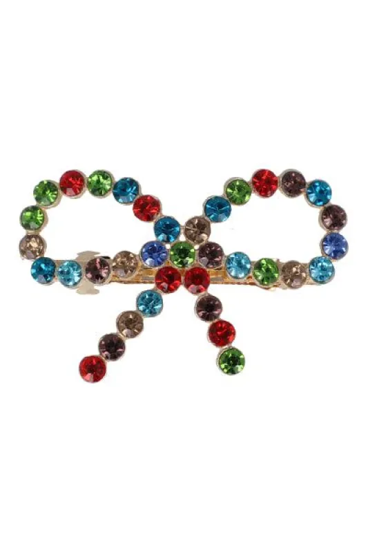 Broche metálico moño brillante sold by Shasa