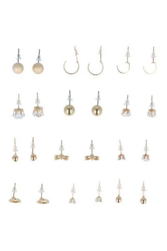 Set 12 pares aretes moños sold by Shasa
