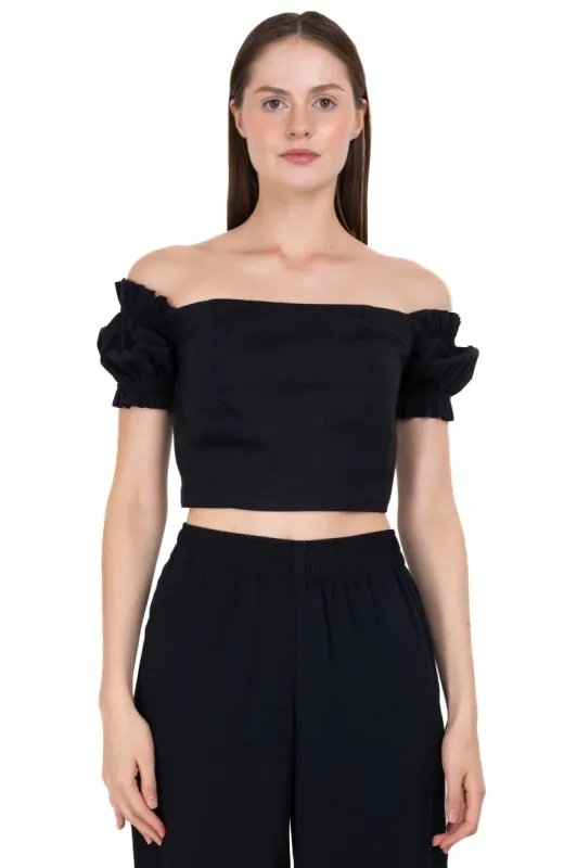 Blusa crop popelina strapless sold by Shasa