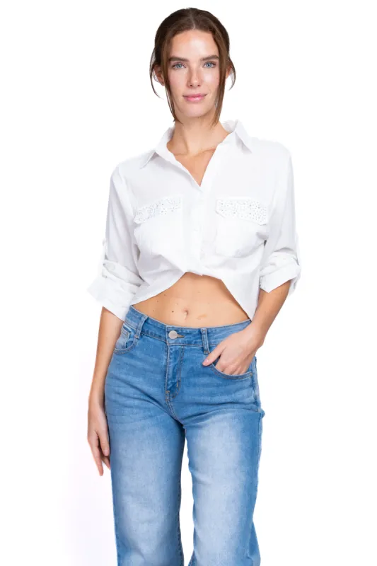 Camisa brillos detalle nudo sold by Shasa