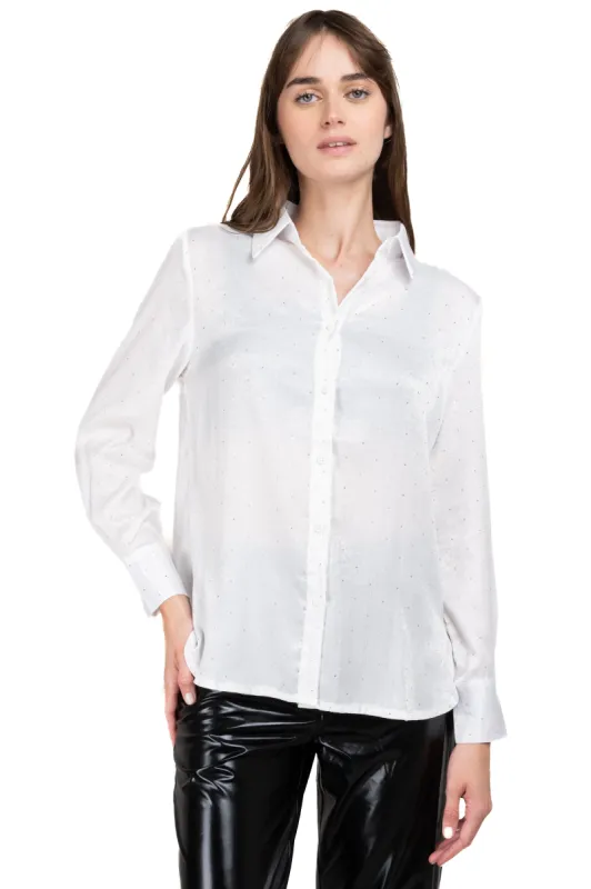 Camisa satinada brillos sold by Shasa