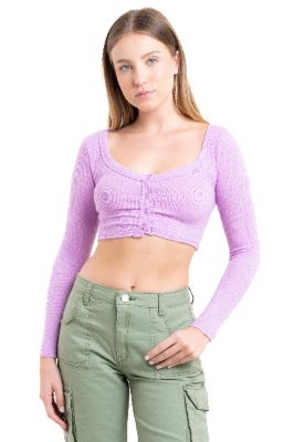 Top crop acanalado botones sold by Shasa