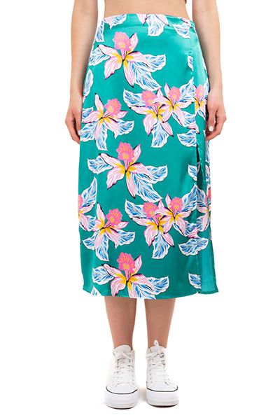 Falda midi flores abertura sold by Shasa