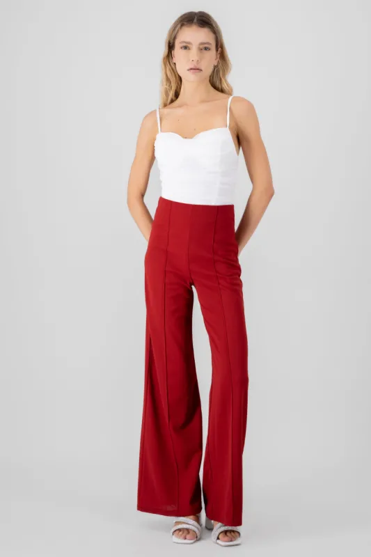 Pantalón Wide Leg Cintura Alta Costuras sold by Shasa