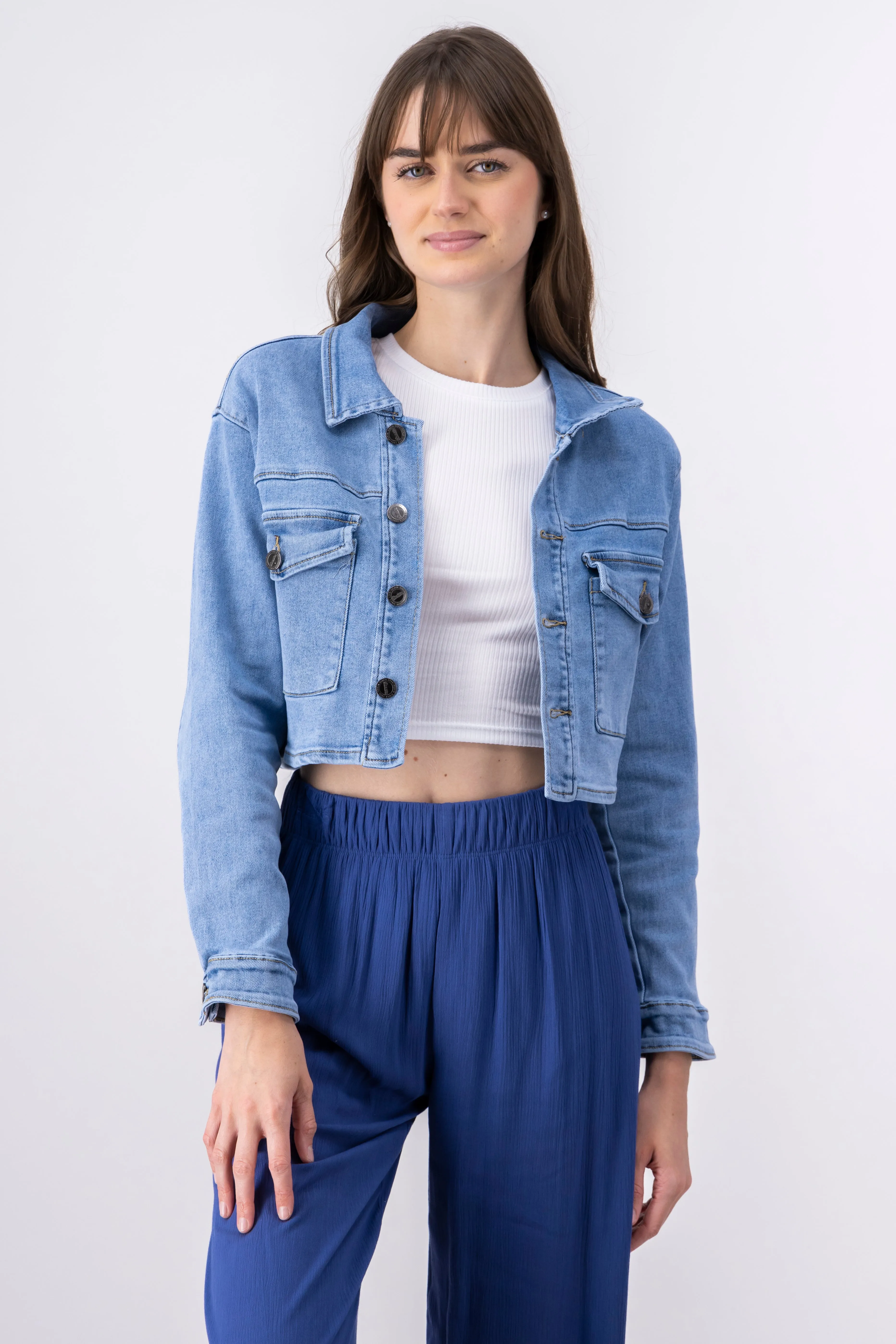 Chamarra cropped de mezclilla sold by Shasa product image thumbnail 2