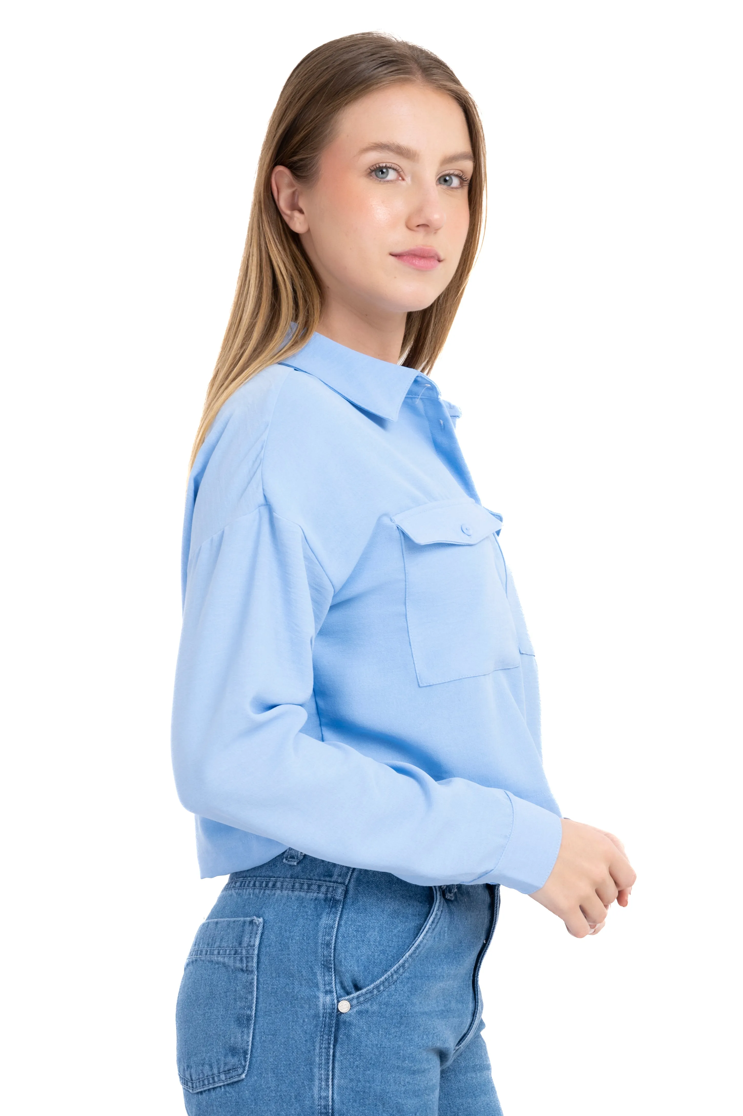 Camisa crop lisa bolsillos sold by Shasa product image thumbnail 3