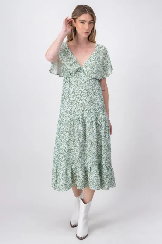 Vestido midi manga corta estampado sold by Shasa