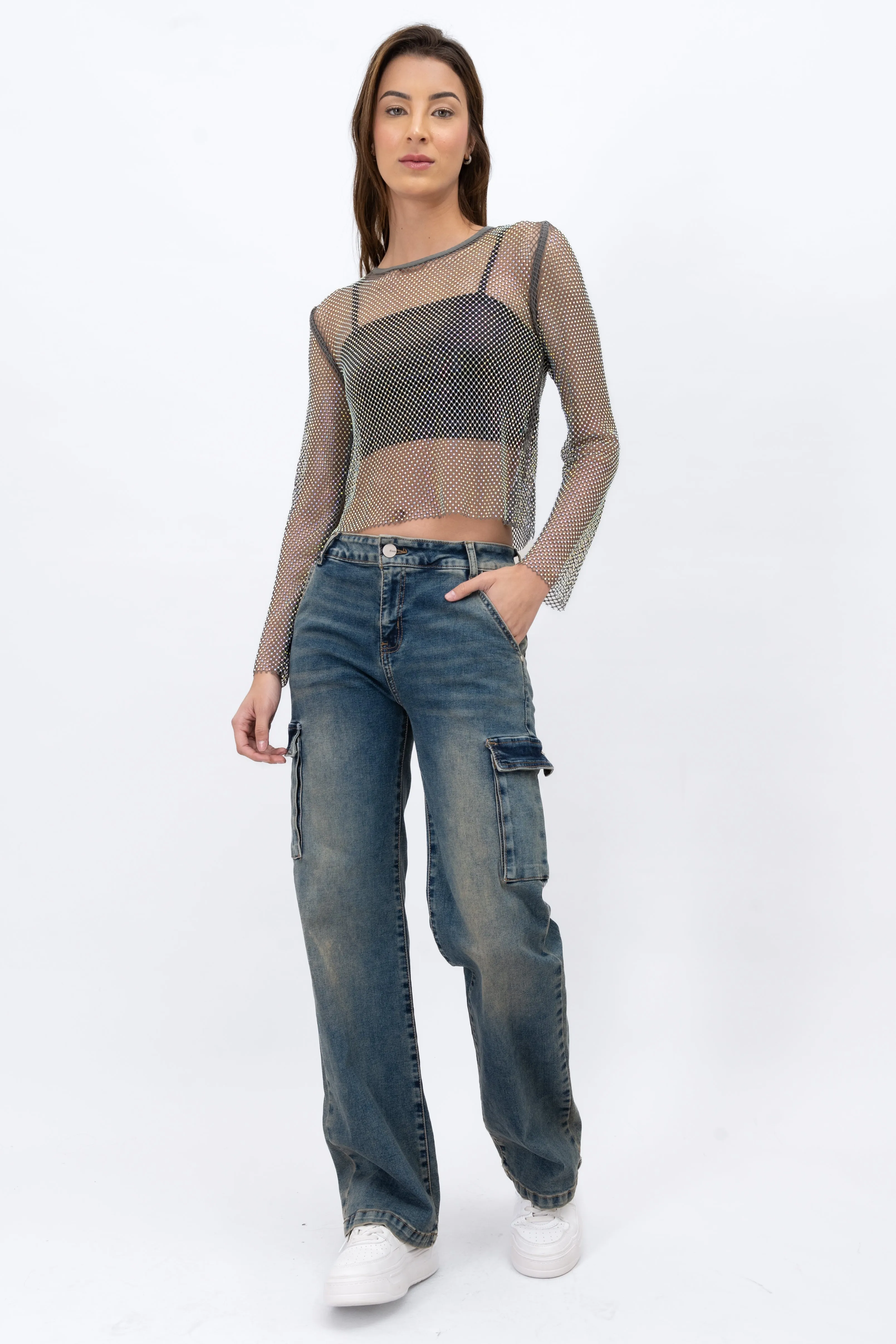 Jeans straight cargo bolsillos sold by Shasa