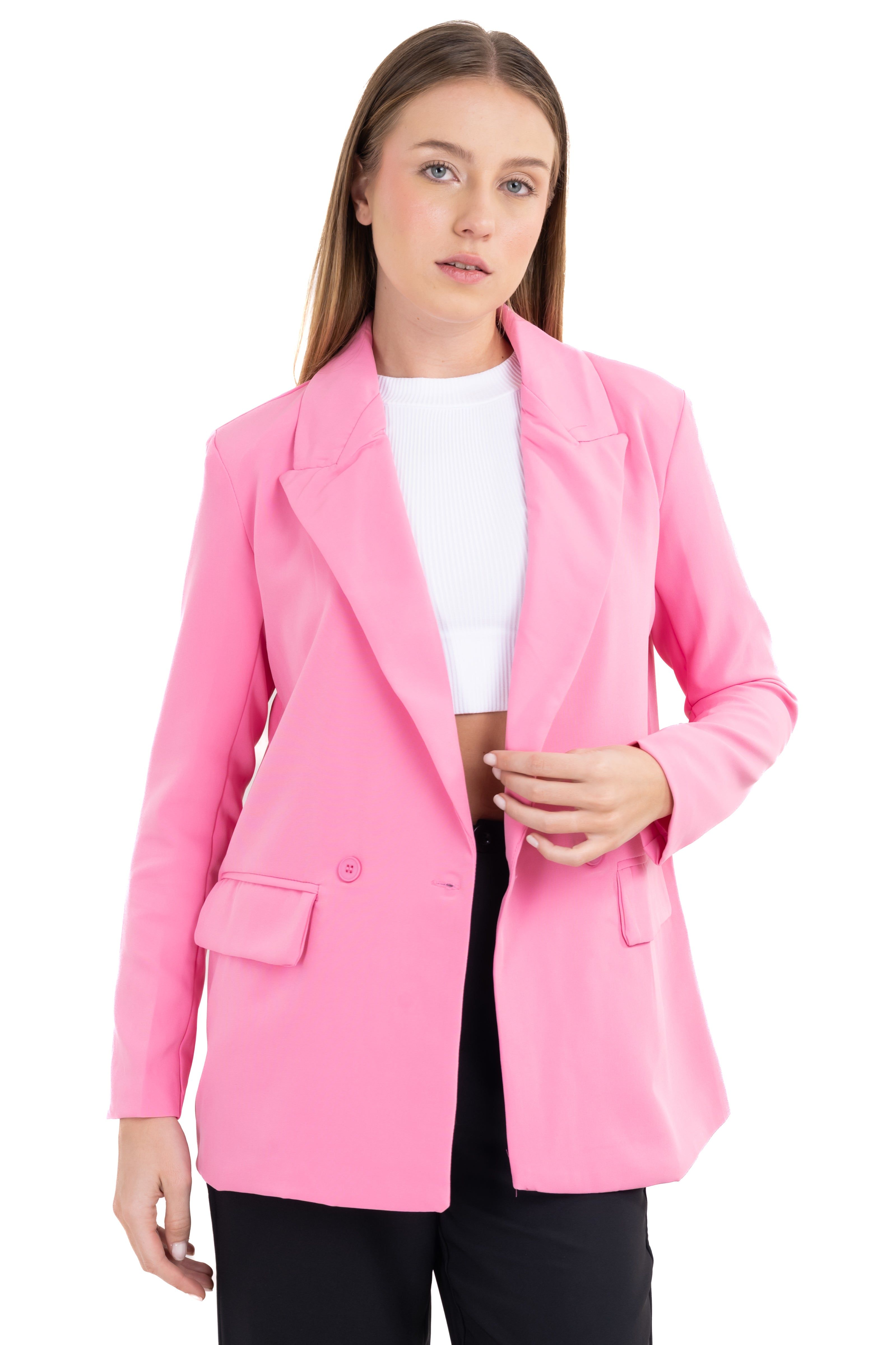 Saco largo cuello solapa liso sold by Shasa