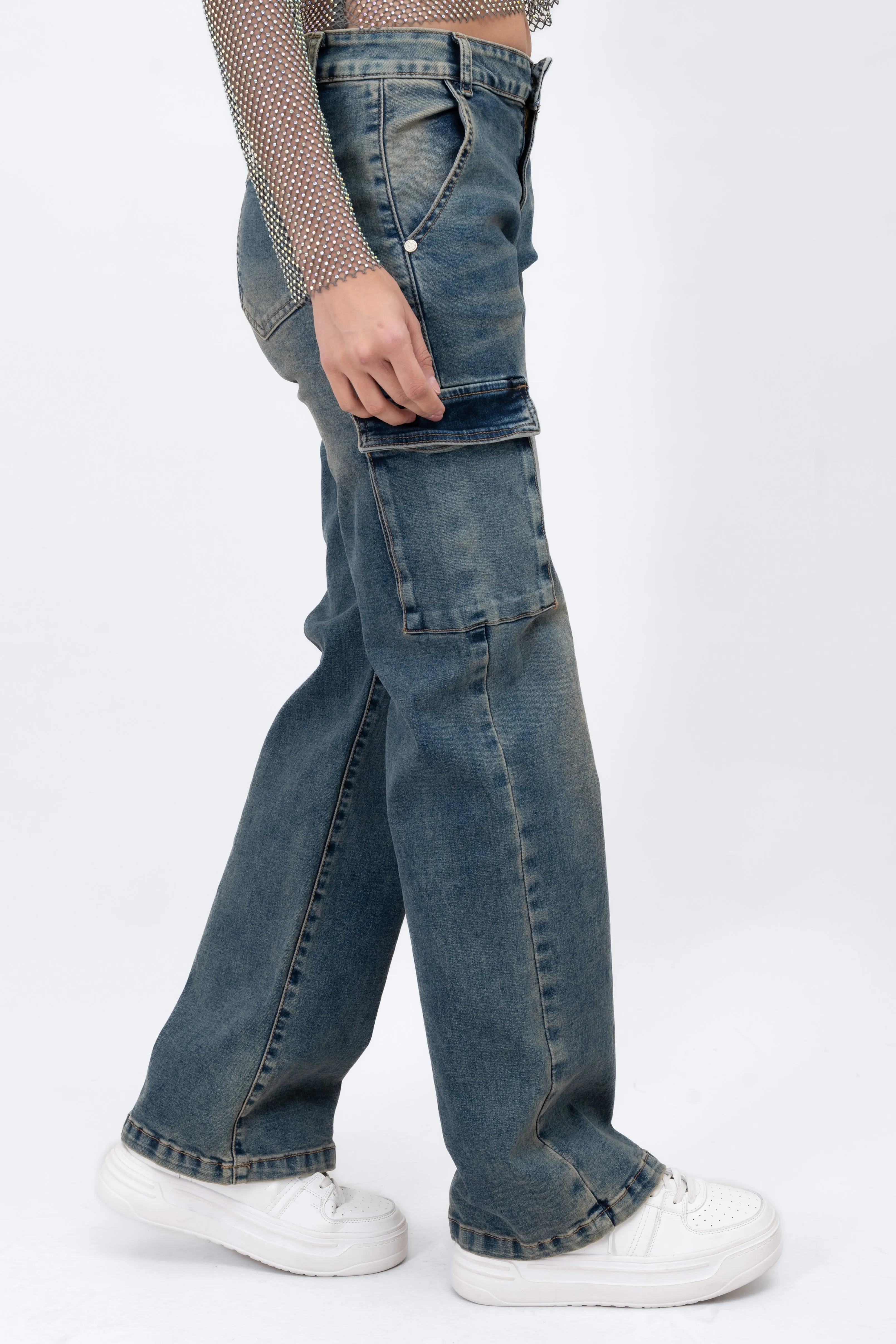 Jeans straight cargo bolsillos sold by Shasa product image thumbnail 3