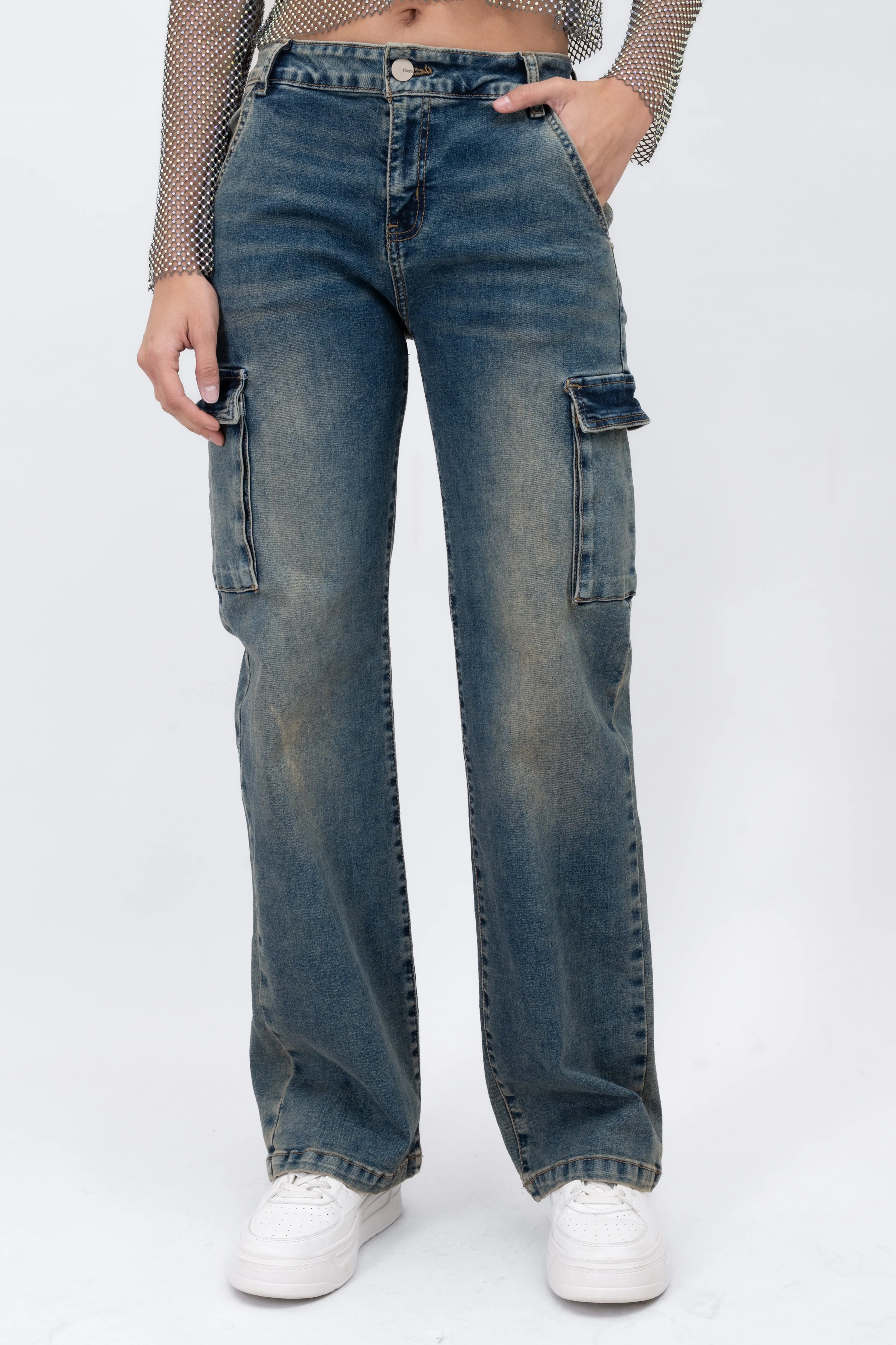 Jeans straight cargo bolsillos sold by Shasa product image thumbnail 2