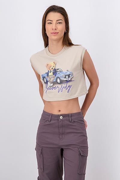 Playera crop osito universitario sold by Shasa product image thumbnail 2