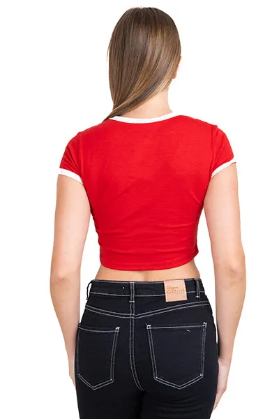 Playera Crop Frase Flores sold by Shasa product image thumbnail 4