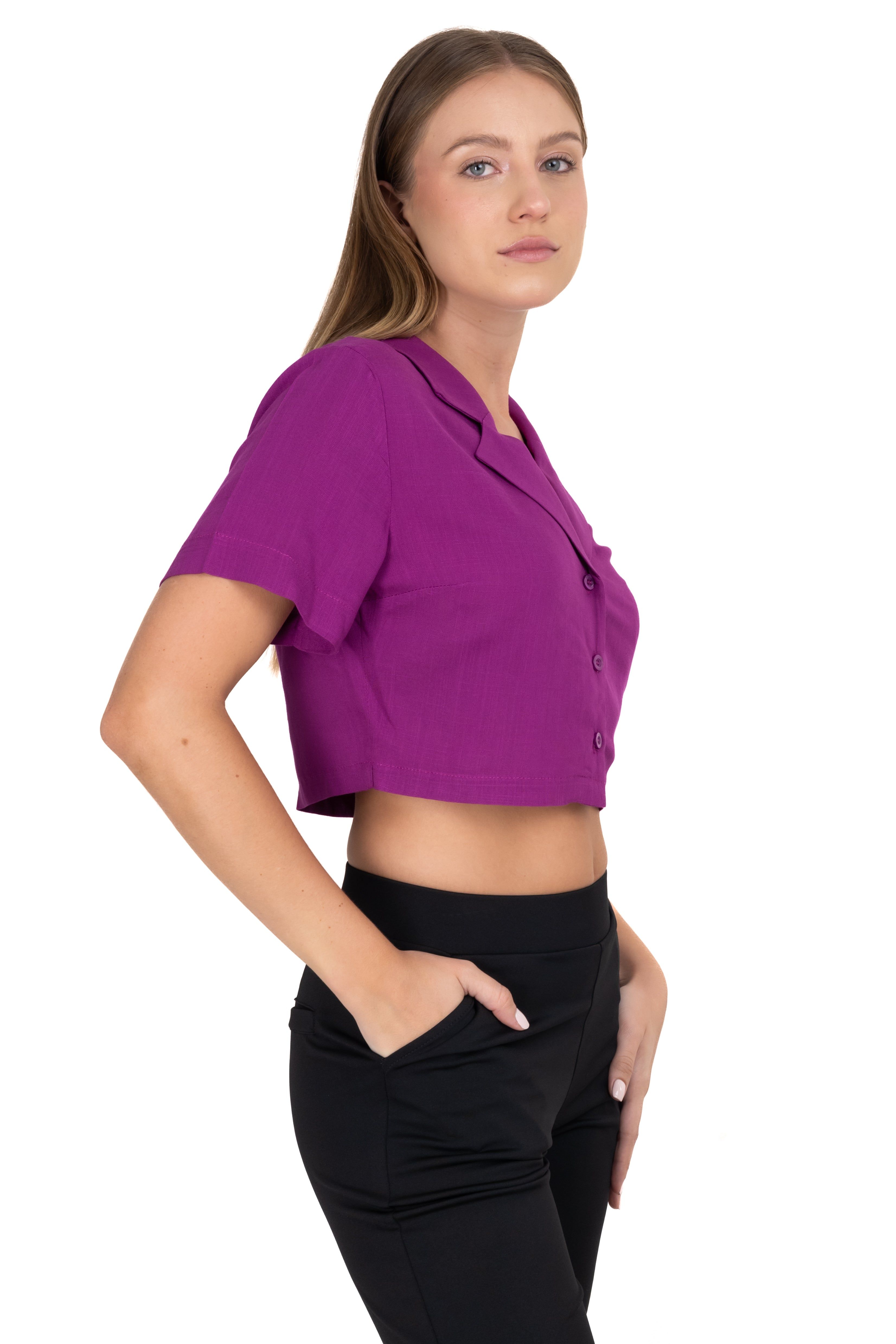 Camisa crop lisa sold by Shasa product image thumbnail 3