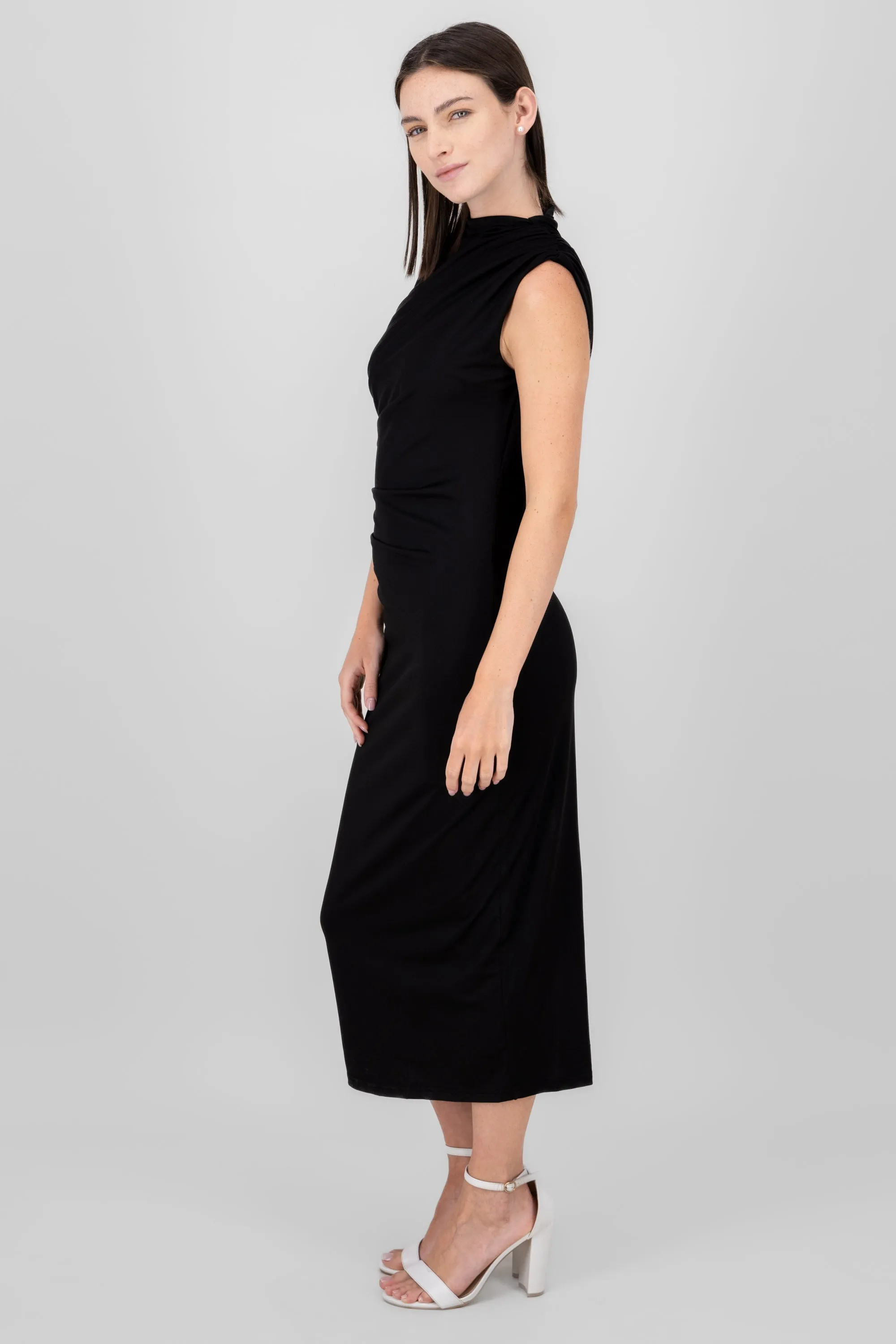 Vestido maxi drapeado fruncido sold by Shasa product image thumbnail 3