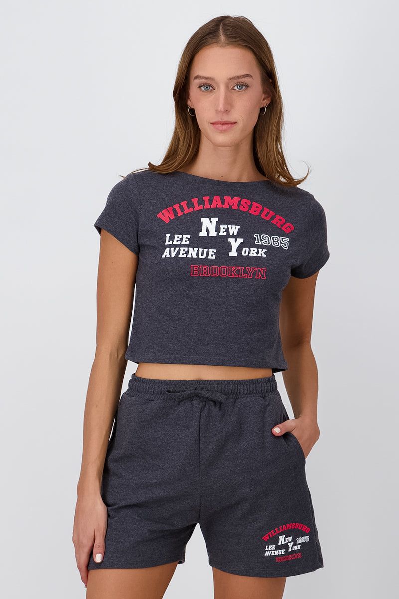 Playera Crop Manga Corta Ny sold by Shasa