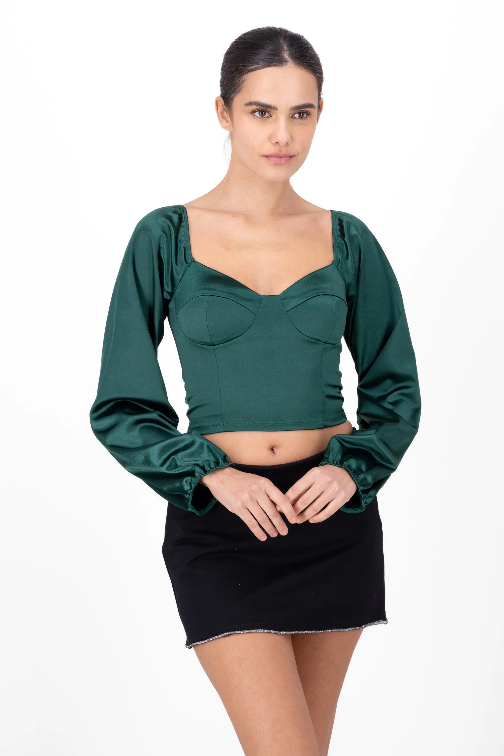 Blusa satín manga larga sold by Shasa