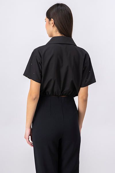 Camisa crop nudo brillos sold by Shasa product image thumbnail 4