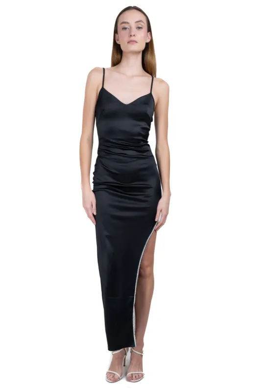 Vestido maxi abertura brillos sold by Shasa