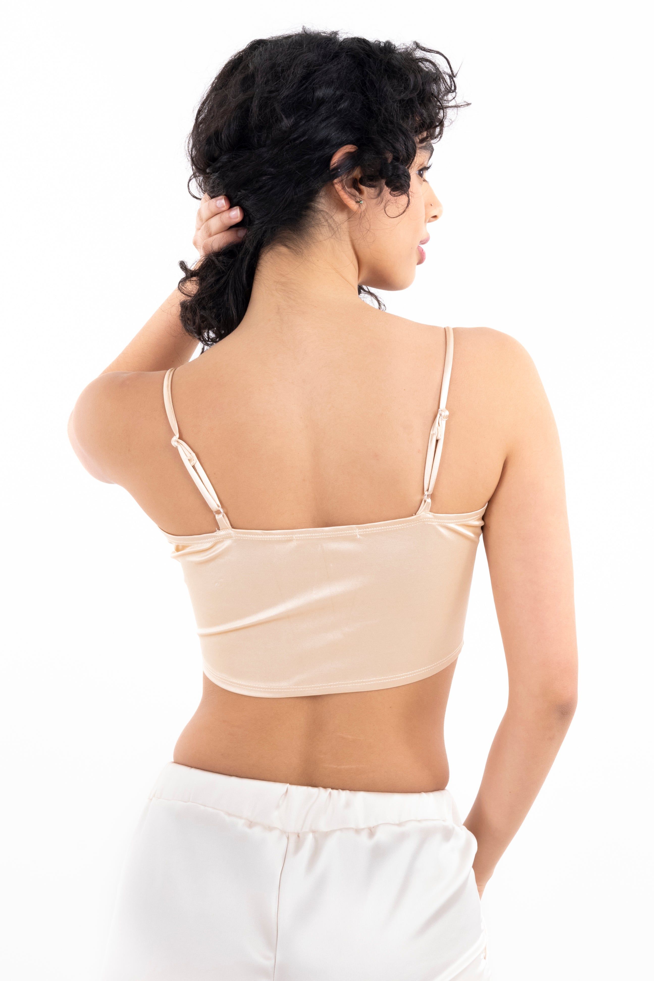 Top crop bustier satín sold by Shasa product image thumbnail 4