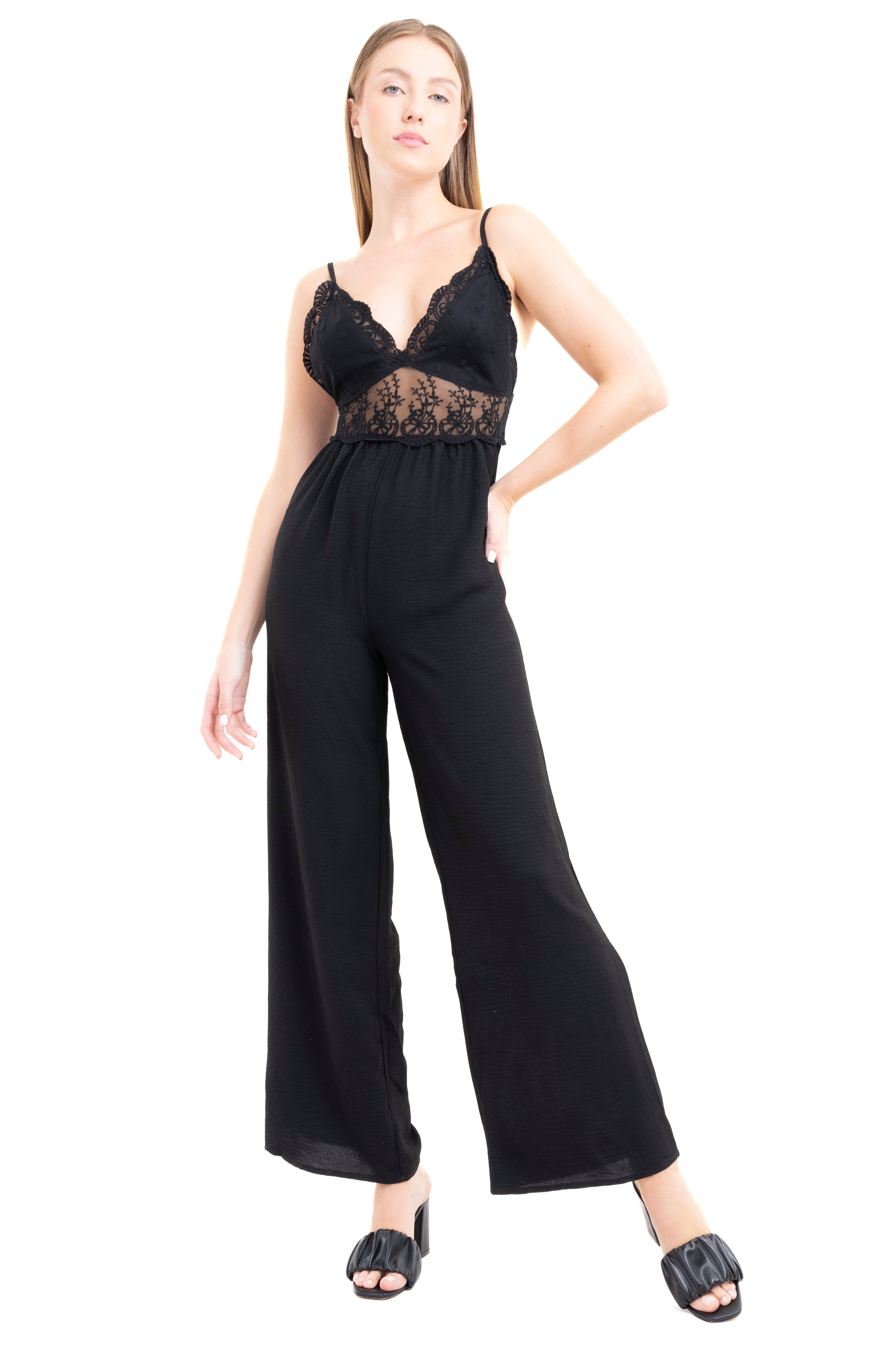 Jumpsuit Escote Encaje Liso sold by Shasa