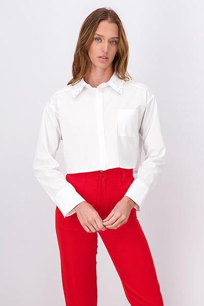 Camisa crop cuello brillos sold by Shasa product image thumbnail 2