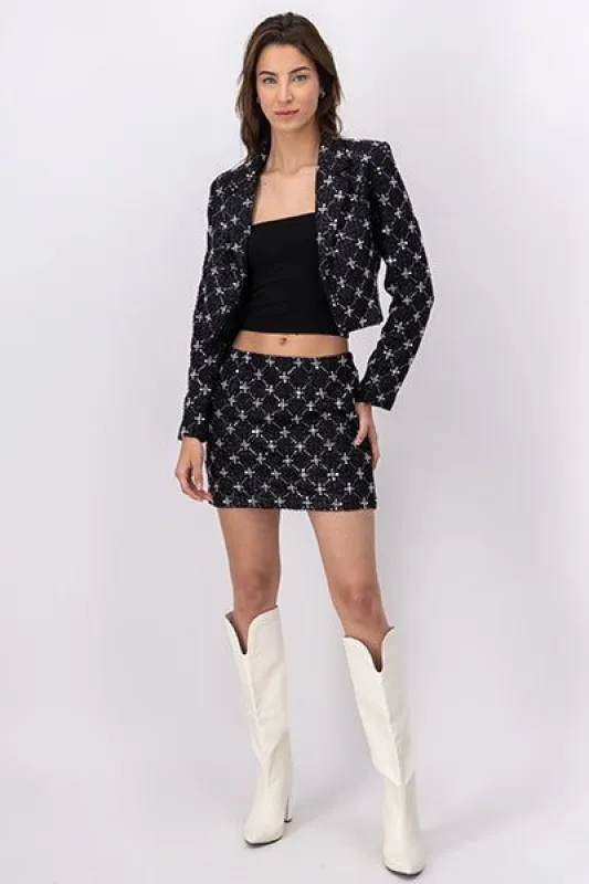 Falda mini aplicación lentejuelas brillos sold by Shasa